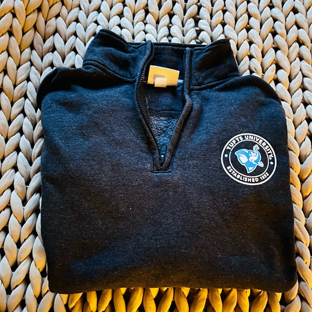Champion Tufts University Charcoal Gray Quarter-Zip Pullover sweatshirt - Picture 4 of 7